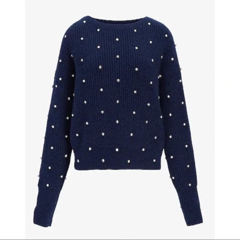 Express Sweater | Adorable Rhinestone Twist Sweater - Reversible! - Picture 7 of 11